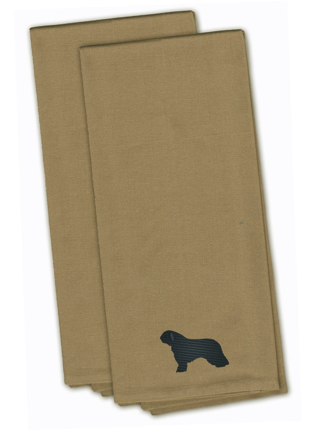Spanish Water Dog Tan Embroidered Towel Set of 2 Decorative Bathroom Guest Hand Towel for Hand, Face, Tea, Dishcloth, 19 X 25, Tan