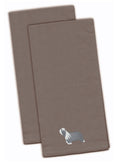 Bearded Collie Gray Embroidered Towel Set of 2