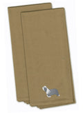 Bearded Collie Tan Embroidered Towel Set of 2 Decorative Bathroom Guest Hand Towel for Hand, Face, Tea, Dishcloth, 19 X 25, Tan