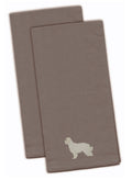 Pyrenean Shepherd Gray Embroidered Towel Set of 2