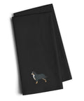 Bernese Mountain Dog Black Embroidered Towel Set of 2 Decorative Bathroom Guest Hand Towel for Hand, Face, Tea, Dishcloth, 19 X 25, Black