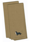 Bernese Mountain Dog Tan Embroidered Towel Set of 2 Decorative Bathroom Guest Hand Towel for Hand, Face, Tea, Dishcloth, 19 X 25, Tan
