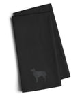 Croatian Sheepdog Black Embroidered Towel Set of 2 Decorative Bathroom Guest Hand Towel for Hand, Face, Tea, Dishcloth, 19 X 25, Black