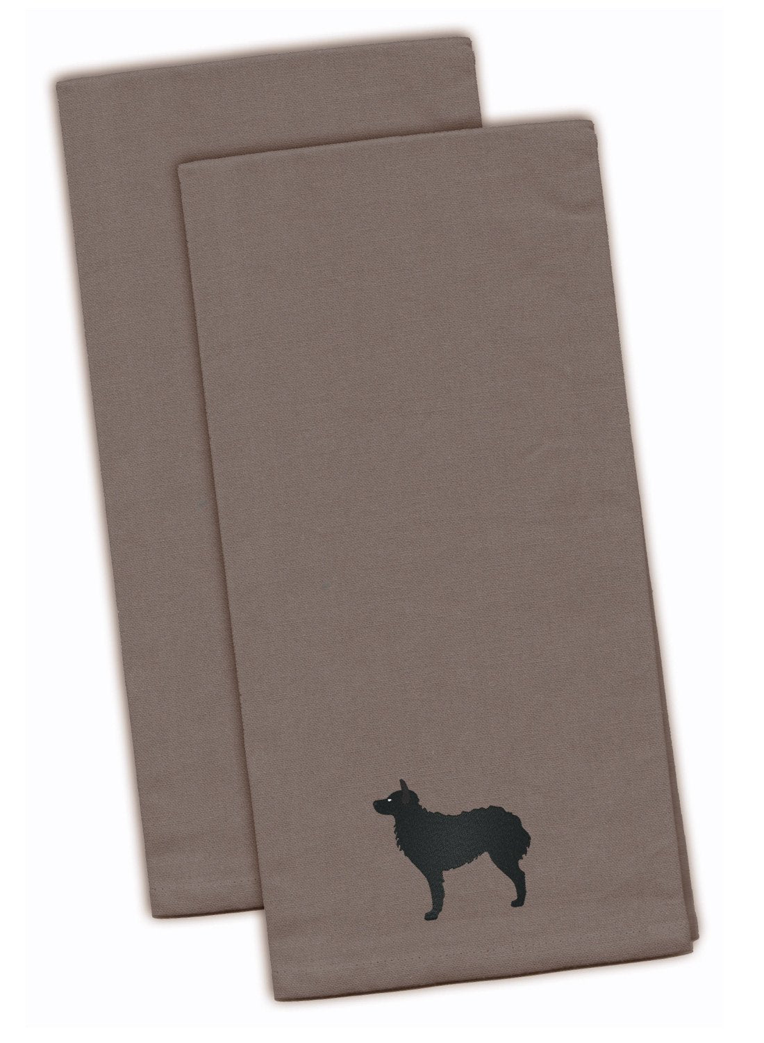 Croatian Sheepdog Gray Embroidered Towel Set of 2