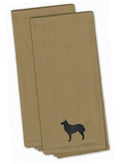 Croatian Sheepdog Tan Embroidered Towel Set of 2 Decorative Bathroom Guest Hand Towel for Hand, Face, Tea, Dishcloth, 19 X 25, Tan