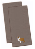 Red Border Collie Gray Embroidered Towel Set of 2
