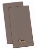 German Shepherd Gray Embroidered Towel Set of 2