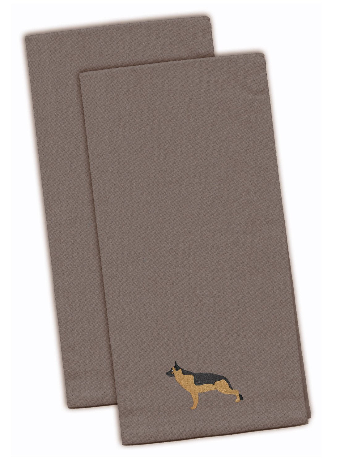 German Shepherd Gray Embroidered Towel Set of 2