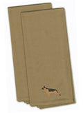 German Shepherd Tan Embroidered Towel Set of 2 Decorative Bathroom Guest Hand Towel for Hand, Face, Tea, Dishcloth, 19 X 25, Tan
