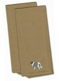 Caucasian Shepherd Dog Tan Embroidered Towel Set of 2 Decorative Bathroom Guest Hand Towel for Hand, Face, Tea, Dishcloth, 19 X 25, Tan