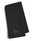Briard Black Embroidered Towel Set of 2 Decorative Bathroom Guest Hand Towel for Hand, Face, Tea, Dishcloth, 19 X 25, Black
