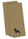 Briard Tan Embroidered Towel Set of 2 Decorative Bathroom Guest Hand Towel for Hand, Face, Tea, Dishcloth, 19 X 25, Tan