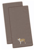Central Asian Shepherd Dog Gray Embroidered Towel Set of 2