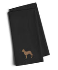 Australian Kelpie Dog Black Embroidered Towel Set of 2 Decorative Bathroom Guest Hand Towel for Hand, Face, Tea, Dishcloth, 19 X 25, Black