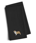 Australian Shepherd Dog Black Embroidered Towel Set of 2 Decorative Bathroom Guest Hand Towel for Hand, Face, Tea, Dishcloth, 19 X 25, Black