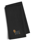 Yorkshire Terrier Yorkie Black Embroidered Towel Set of 2 Decorative Bathroom Guest Hand Towel for Hand, Face, Tea, Dishcloth, 19 X 25, Black