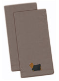Yorkshire Terrier Yorkie Gray Embroidered Towel Set of 2