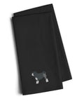 Lowchen Black Embroidered Towel Set of 2 Decorative Bathroom Guest Hand Towel for Hand, Face, Tea, Dishcloth, 19 X 25, Black