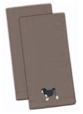 Lowchen Gray Embroidered Towel Set of 2