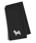 Maltese Black Embroidered Towel Set of 2 Decorative Bathroom Guest Hand Towel for Hand, Face, Tea, Dishcloth, 19 X 25, Black