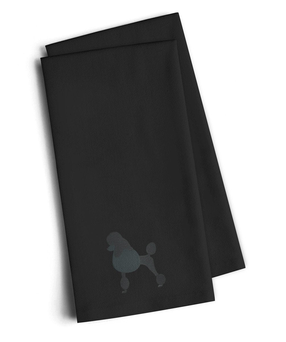 Poodle Black Embroidered Towel Set of 2 Decorative Bathroom Guest Hand Towel for Hand, Face, Tea, Dishcloth, 19 X 25, Black