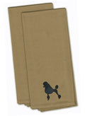 Poodle Tan Embroidered Towel Set of 2 Decorative Bathroom Guest Hand Towel for Hand, Face, Tea, Dishcloth, 19 X 25, Tan