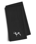 French Bulldog Black Embroidered Towel Set of 2 Decorative Bathroom Guest Hand Towel for Hand, Face, Tea, Dishcloth, 19 X 25, Black