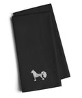 Chinese Crested Black Embroidered Towel Set of 2 Decorative Bathroom Guest Hand Towel for Hand, Face, Tea, Dishcloth, 19 X 25, Black