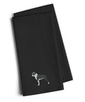 Boston Terrier Black Embroidered Towel Set of 2 Decorative Bathroom Guest Hand Towel for Hand, Face, Tea, Dishcloth, 19 X 25, Black