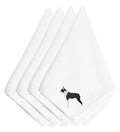 Boston Terrier Embroidered Napkins Set of 4 Napkin Cloth Washable, Soft, Durable, Table Dinner Napkins Cloth for Hotel, Lunch, Restaurant, Weddings, Parties