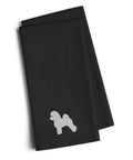 Bichon Frise Black Embroidered Towel Set of 2 Decorative Bathroom Guest Hand Towel for Hand, Face, Tea, Dishcloth, 19 X 25, Black