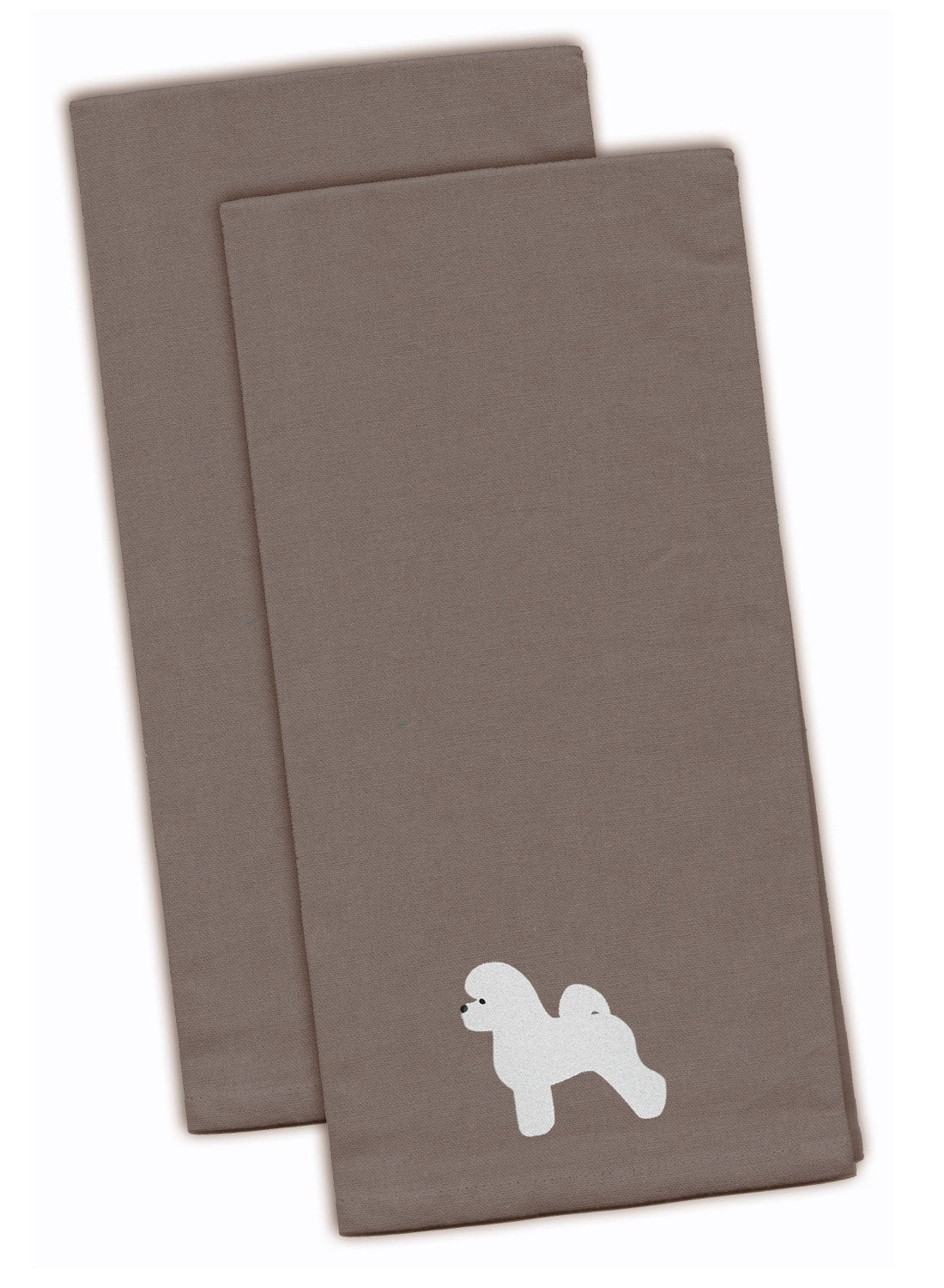 Bichon Frise Gray Embroidered Towel Set of 2