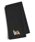 Shih Tzu Black Embroidered Towel Set of 2 Decorative Bathroom Guest Hand Towel for Hand, Face, Tea, Dishcloth, 19 X 25, Black