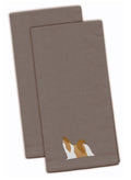 Shih Tzu Gray Embroidered Towel Set of 2