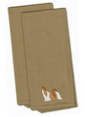 Shih Tzu Tan Embroidered Towel Set of 2 Decorative Bathroom Guest Hand Towel for Hand, Face, Tea, Dishcloth, 19 X 25, Tan