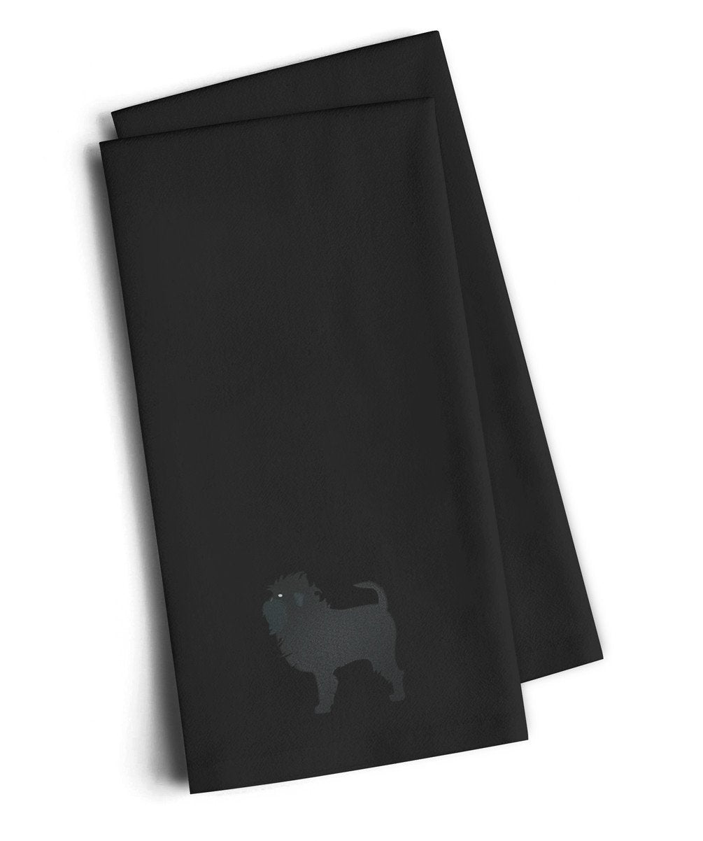 Affenpinscher Black Embroidered Towel Set of 2 Decorative Bathroom Guest Hand Towel for Hand, Face, Tea, Dishcloth, 19 X 25, Black