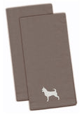 Chihuahua Gray Embroidered Towel Set of 2