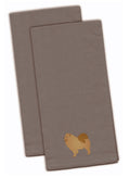 Chow Chow Gray Embroidered Towel Set of 2