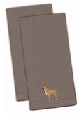Boxer Gray Embroidered Towel Set of 2