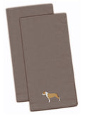 Staffordshire Bull Terrier Gray Embroidered Towel Set of 2