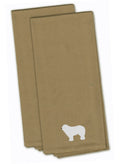 Komondor Tan Embroidered Towel Set of 2 Decorative Bathroom Guest Hand Towel for Hand, Face, Tea, Dishcloth, 19 X 25, Tan