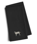 English Mastiff Black Embroidered Towel Set of 2 Decorative Bathroom Guest Hand Towel for Hand, Face, Tea, Dishcloth, 19 X 25, Black