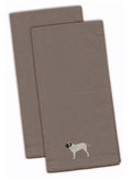 English Mastiff Gray Embroidered Towel Set of 2