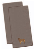 Leonberger Gray Embroidered Towel Set of 2