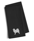 Samoyed Black Embroidered Towel Set of 2 Decorative Bathroom Guest Hand Towel for Hand, Face, Tea, Dishcloth, 19 X 25, Black