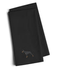 Doberman Pinscher Black Embroidered Towel Set of 2 Decorative Bathroom Guest Hand Towel for Hand, Face, Tea, Dishcloth, 19 X 25, Black