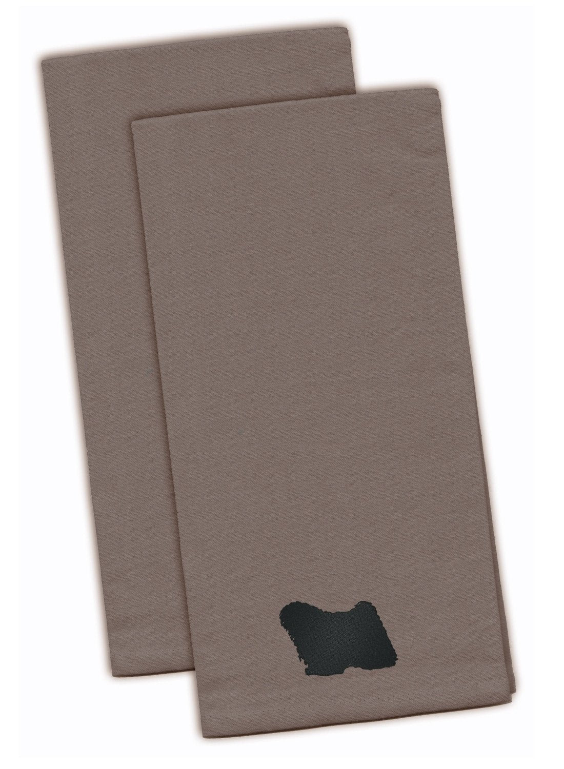 Puli Gray Embroidered Towel Set of 2
