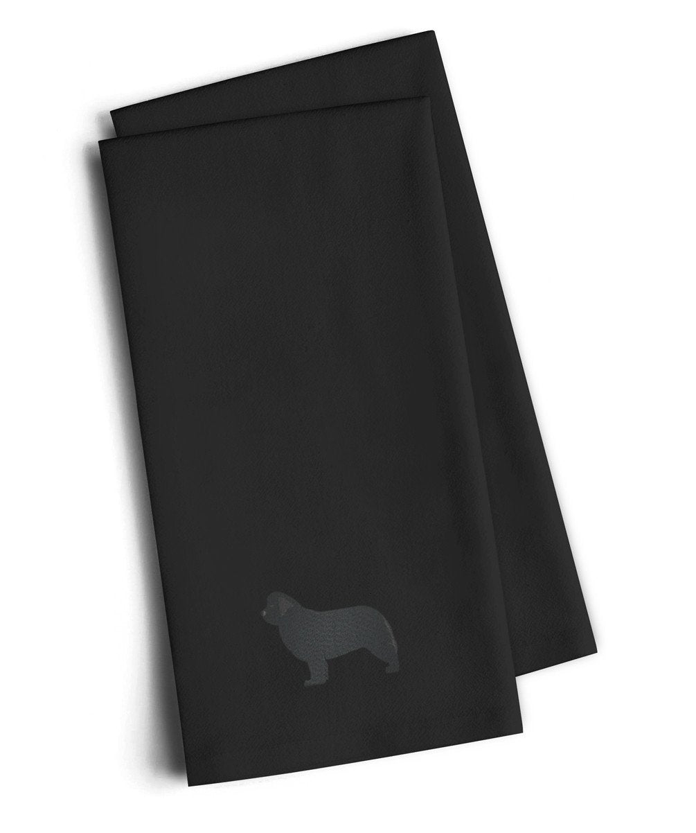 Newfoundland Black Embroidered Towel Set of 2 Decorative Bathroom Guest Hand Towel for Hand, Face, Tea, Dishcloth, 19 X 25, Black