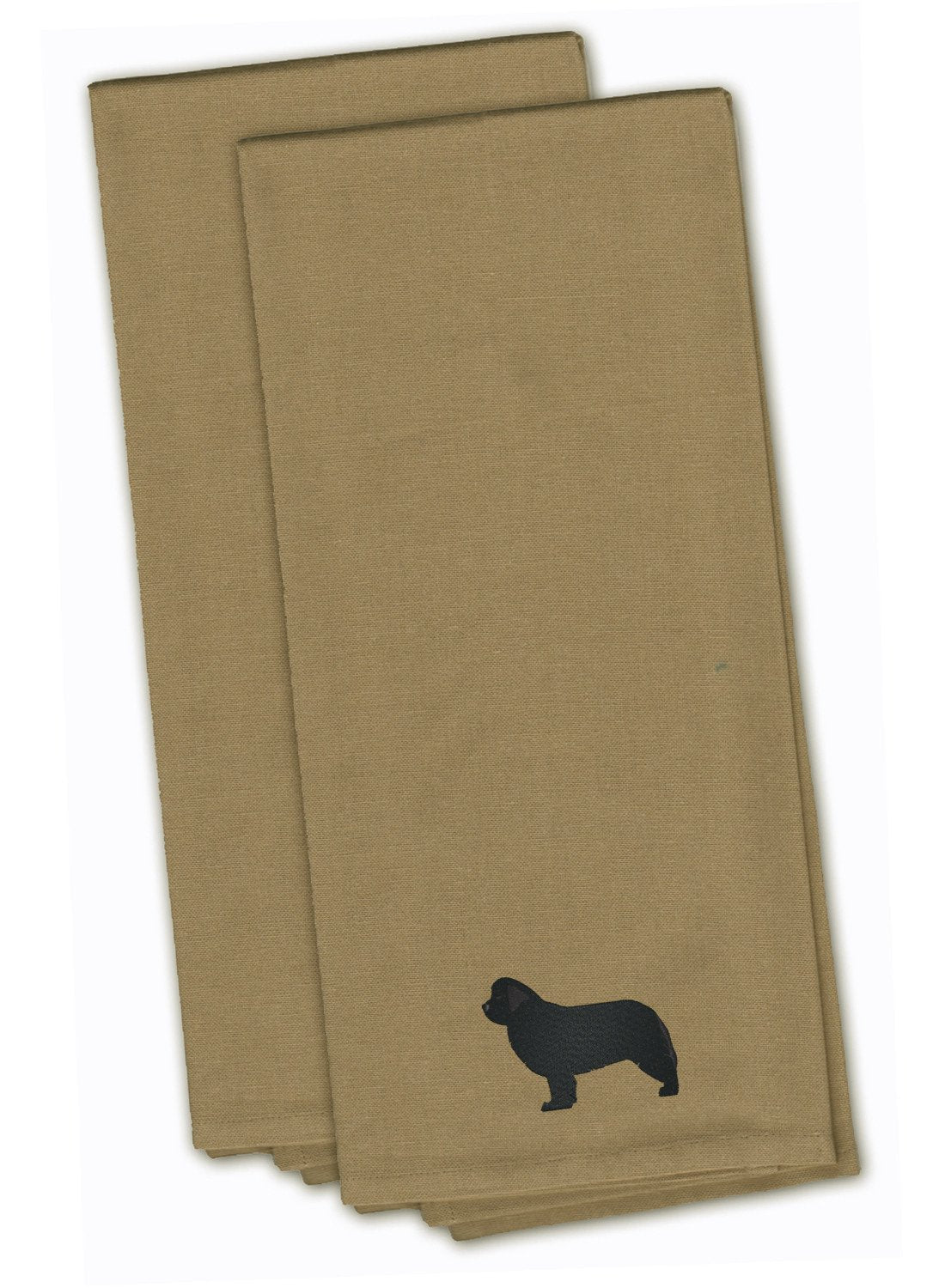Newfoundland Tan Embroidered Towel Set of 2 Decorative Bathroom Guest Hand Towel for Hand, Face, Tea, Dishcloth, 19 X 25, Tan