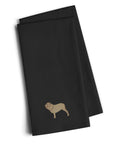 Neapolitan Mastiff Black Embroidered Towel Set of 2 Decorative Bathroom Guest Hand Towel for Hand, Face, Tea, Dishcloth, 19 X 25, Black